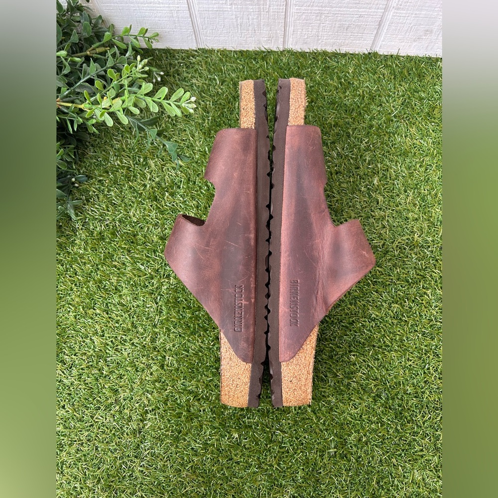 BIRKENSTOCK ARIZONA HABANA Oiled LEATHER BROWN SOFT FOOTBED SANDALS Sz 44 US11.5 - Picture 9 of 15